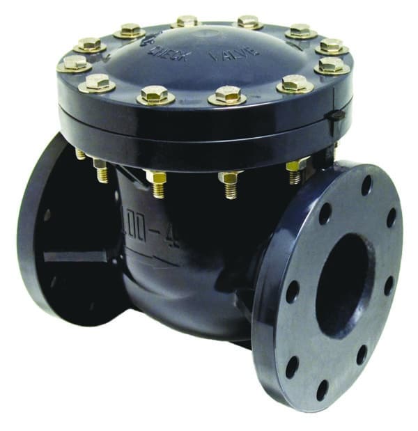 side view of P440F PVC Swing Check Flanged Valve